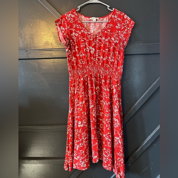 indigo rose Dresses & Skirts - INDIGO ROSE red and white floral sundress size medium